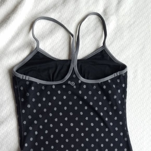 Lululemon black & silver polka-dot warrior tank 6 - Picture 2 of 5